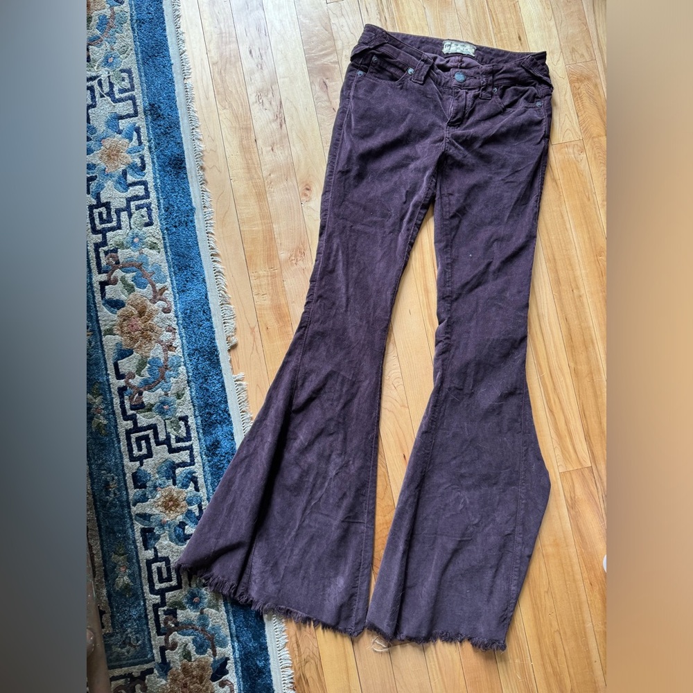 Free People Mid Rise Flare Purple Pants